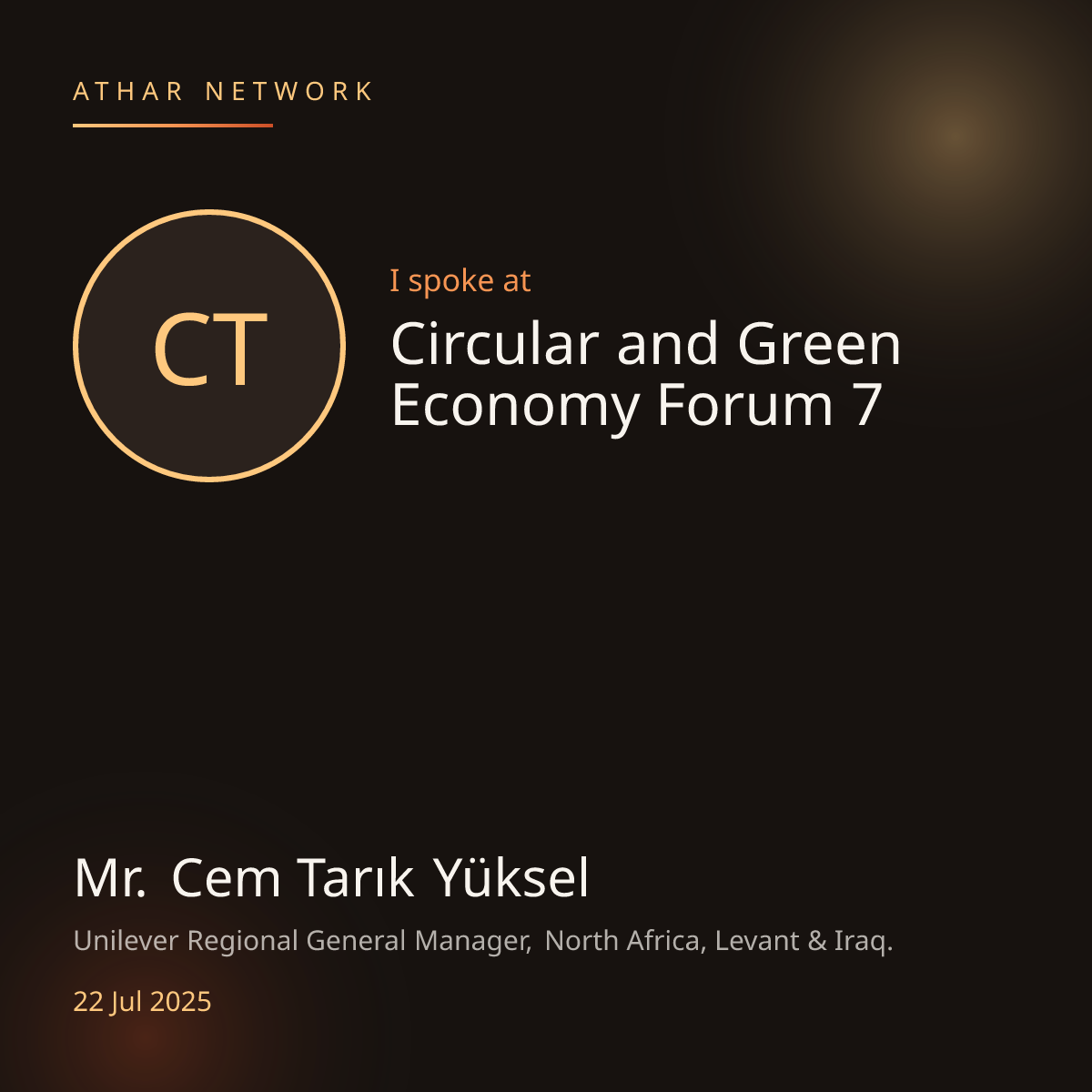 Cem Tarık Yüksel at Athar Network