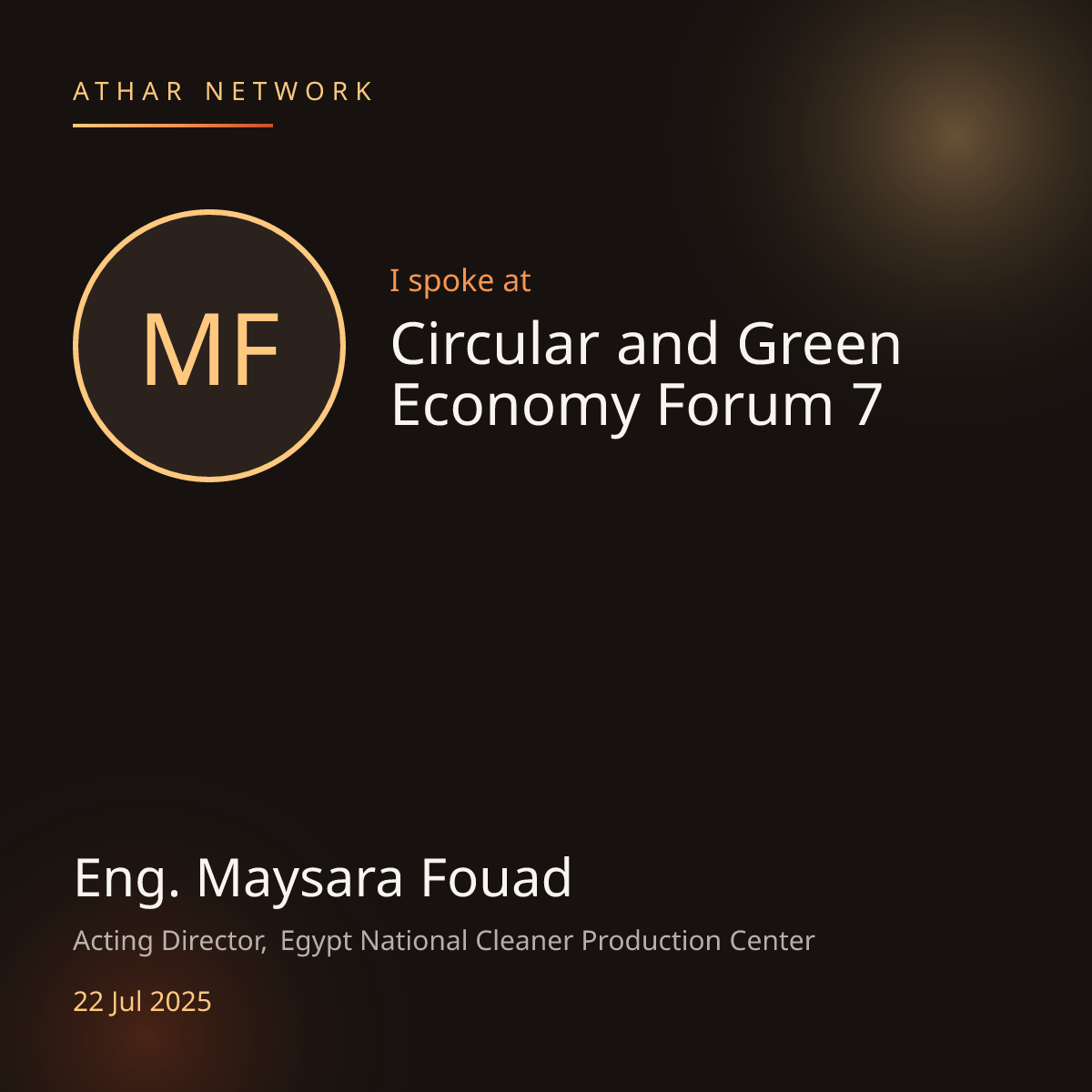 Maysara Fouad at Athar Network